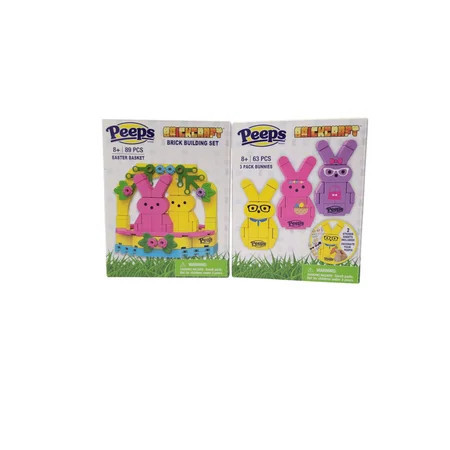 Peeps BrickCraft 3 Pack Yellow, Pink, Purple Bunnys (63pc) and Easter Basket with Pink and Yellow Bunnys (89pc) | Walmart (US)