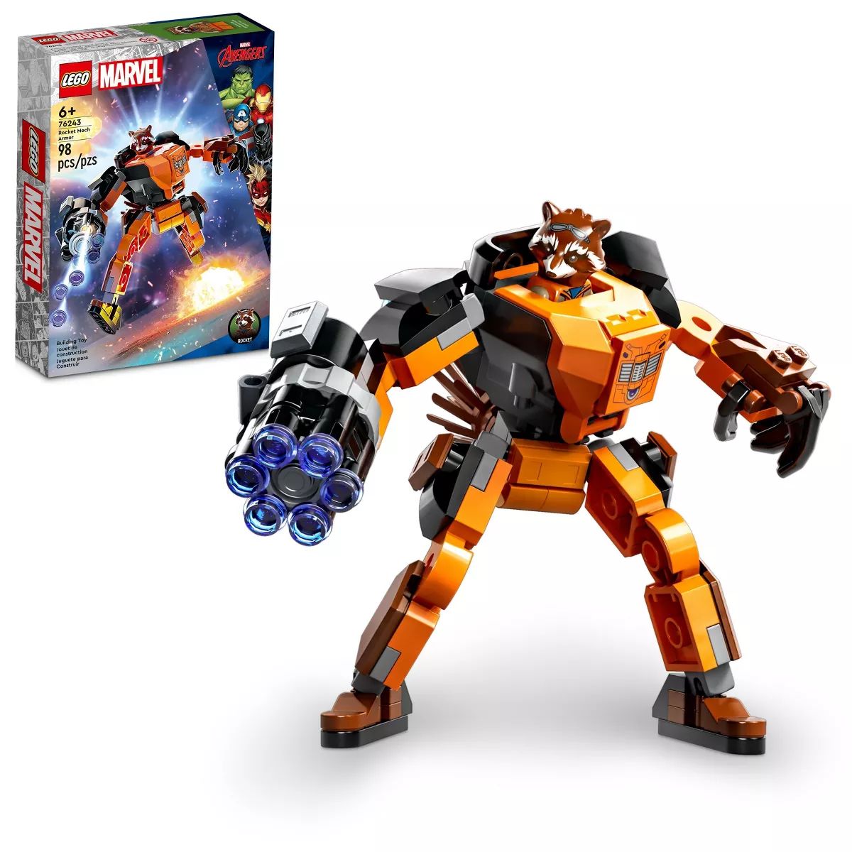 LEGO Marvel Rocket Mech Armour Superhero Action Figure 76243 | Target