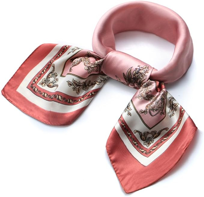 QBSM Womens 23.6 inch Satin Silk Feeling Formal Square Neck Scarf Head Hair Wraps | Amazon (US)