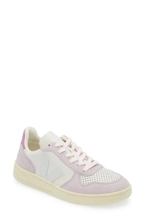 Veja V-10 Low Top Sneaker in Gravel/Menthol/Parme at Nordstrom, Size 37 | Nordstrom