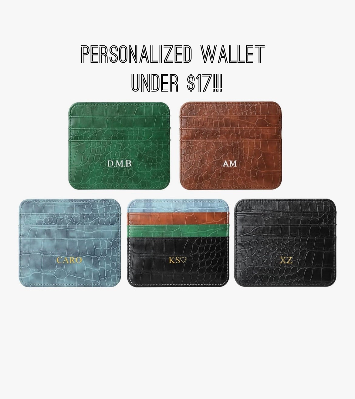 I LOVE a card wallet!! They fit in any bag & hold everything I need🙌🏼 
Under $17 is a STEAL for a personalized item like this!
I grabbed the green!

#LTKselfcare #LTKdayinmylife #LTKmomlife