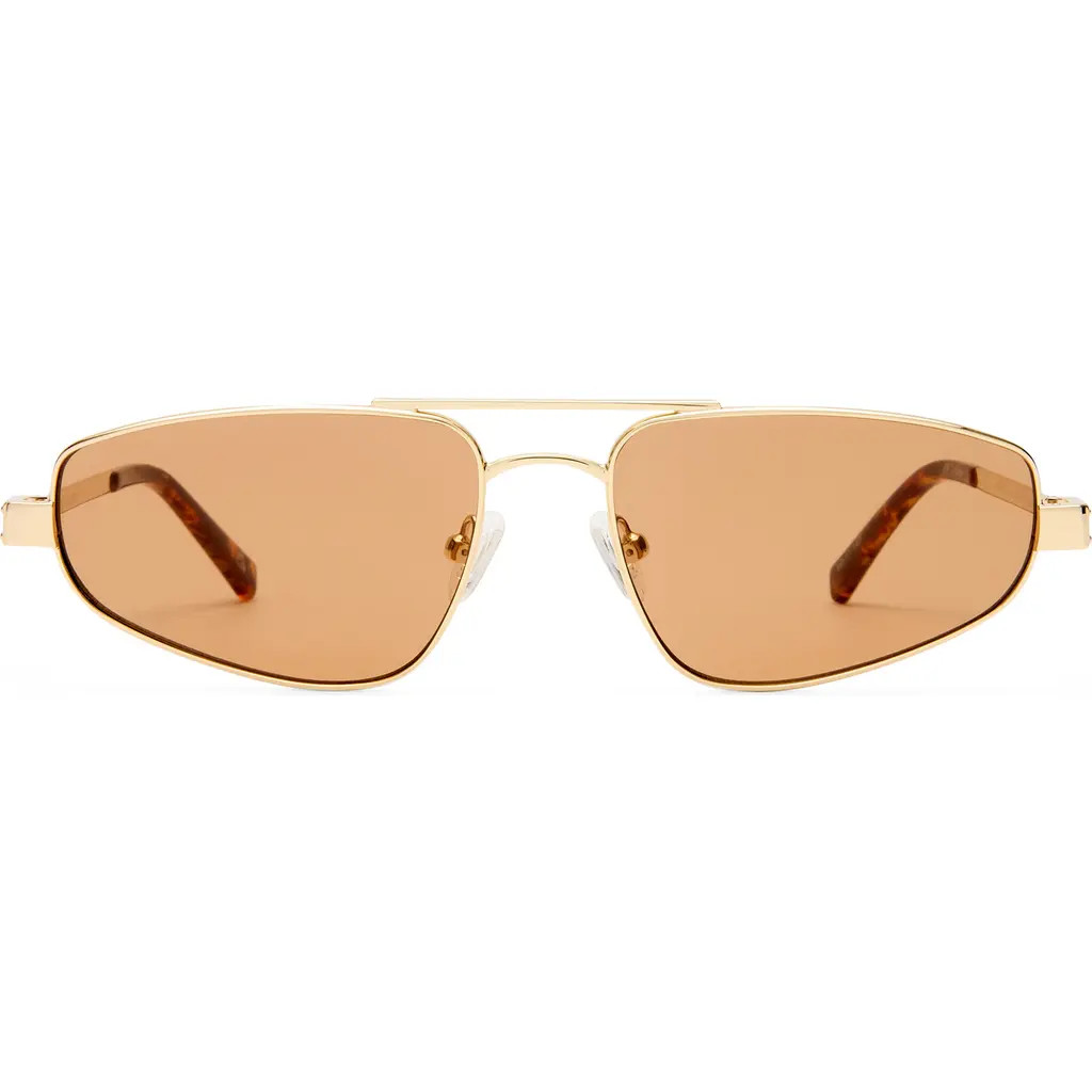Le Specs Treausure 59mm Oval Sunglasses in Gold/chocolate Mono at Nordstrom | Nordstrom