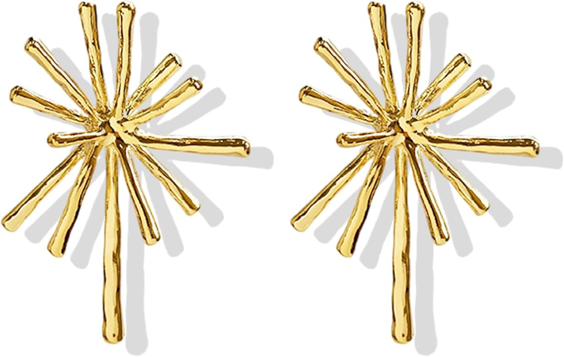 Gold Starburst Earrings Studs for Women Sunburst Earrings Fireworks Earrings Star Earrings Gold S... | Amazon (US)