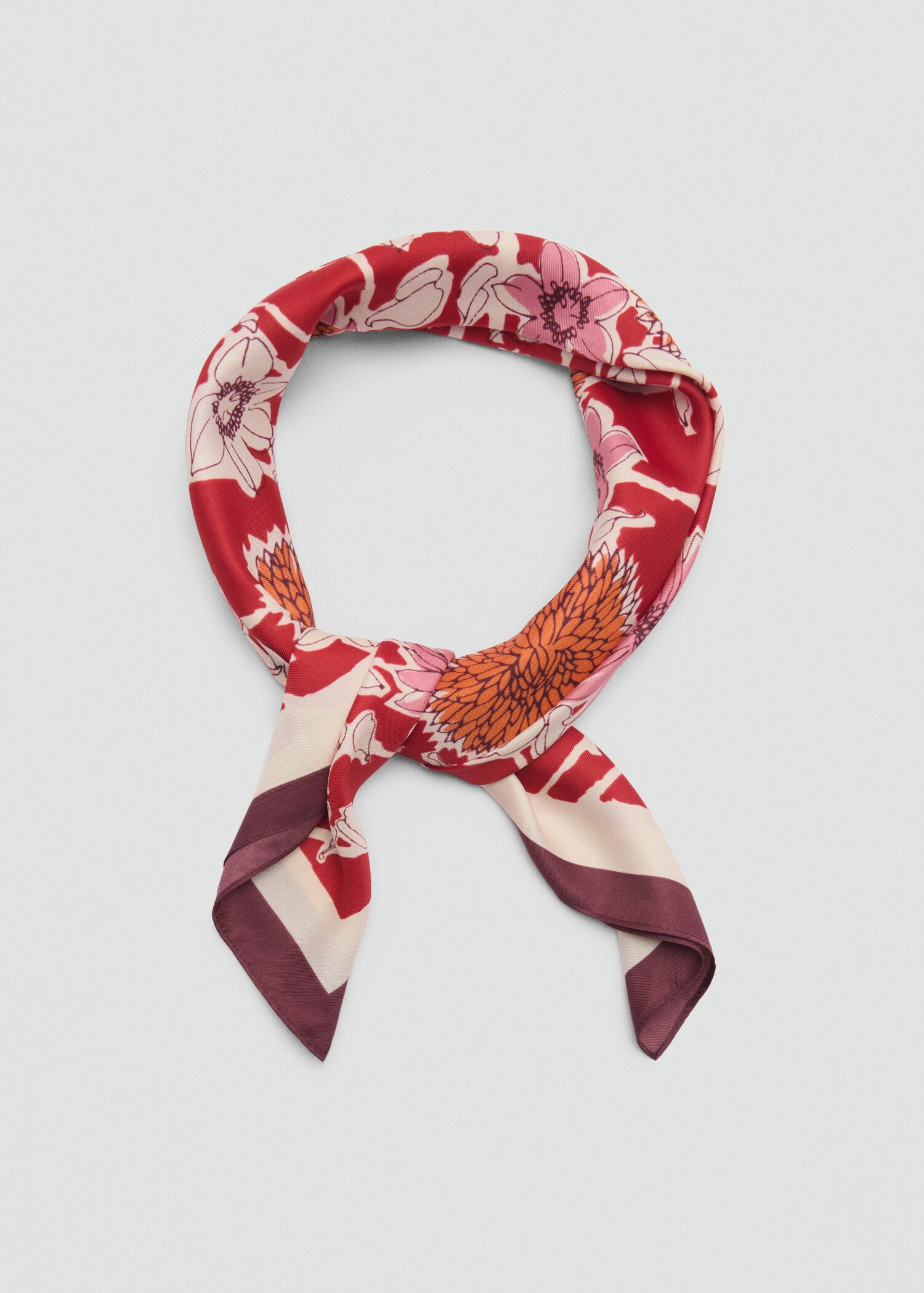 Floral satin scarf - Women | MANGO USA | Mango (US/MX/AU)