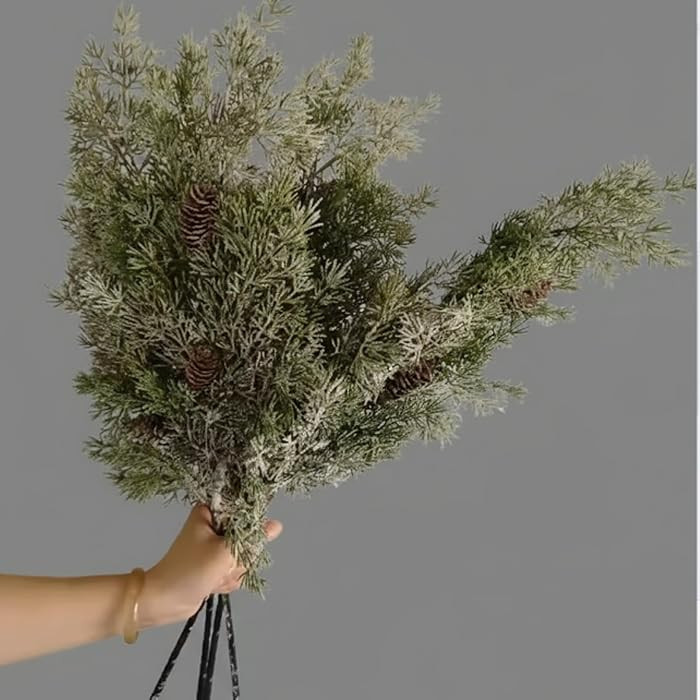 Giegxin 4 Pcs Large 25.6 Inch Christmas Snow Frosted Cedar Pine Branches with Pinecones Faux Gree... | Amazon (US)