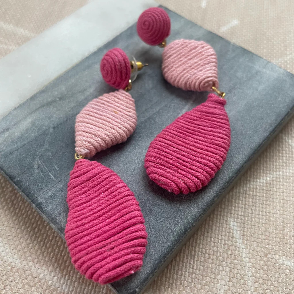 Hot Pink Woven Earrings | Erin McDermott Jewelry