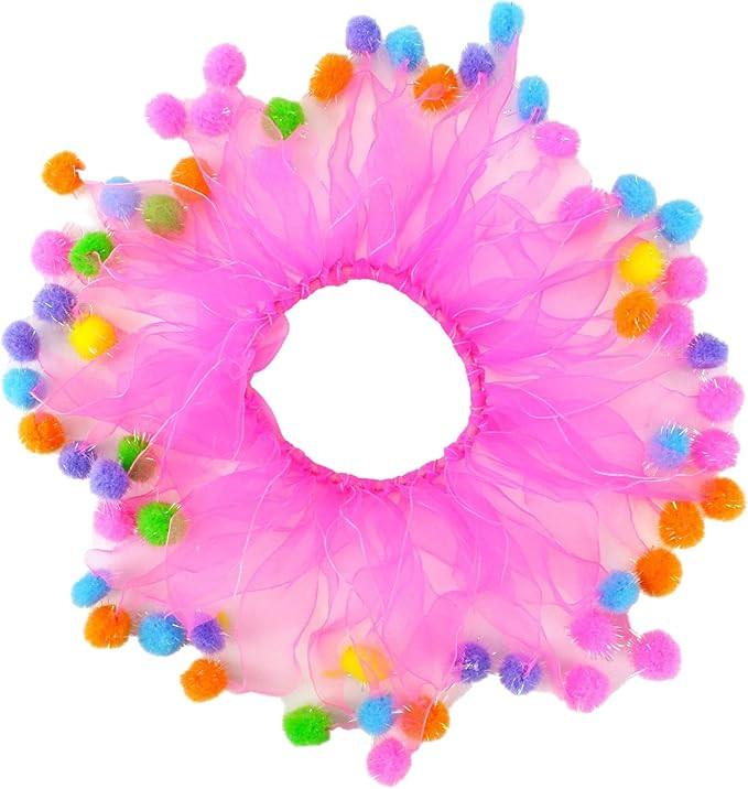 Midlee Pink Birthday Pom Pom Dog Collar (Medium) | Amazon (US)