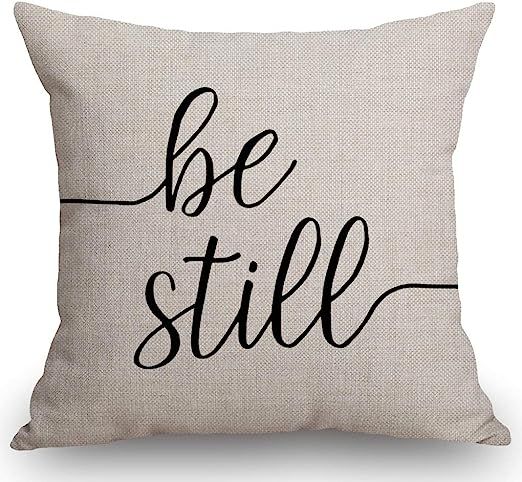 SSOIU Be Still Pillow - Throw Pillow - Be Still Pillow Cover Farmhouse Decor Wedding Gift - Engag... | Amazon (US)