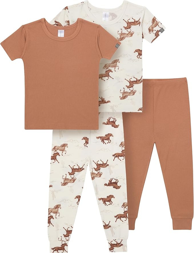 MODERNMOMENTS Baby Viscose 4-piece Tight Fitting Pajama Sets | Amazon (US)