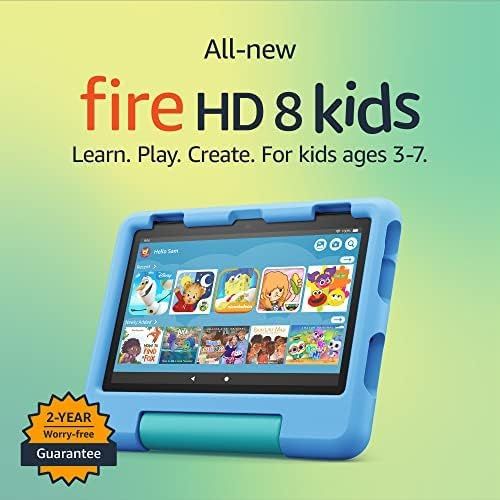All-new Fire HD 8 Kids tablet, 8" HD display, ages 3-7, includes 2-year worry-free guarantee, Kid... | Amazon (US)