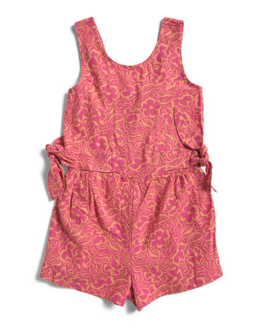 Big Girls Linen Blend Flower Romper | TJ Maxx
