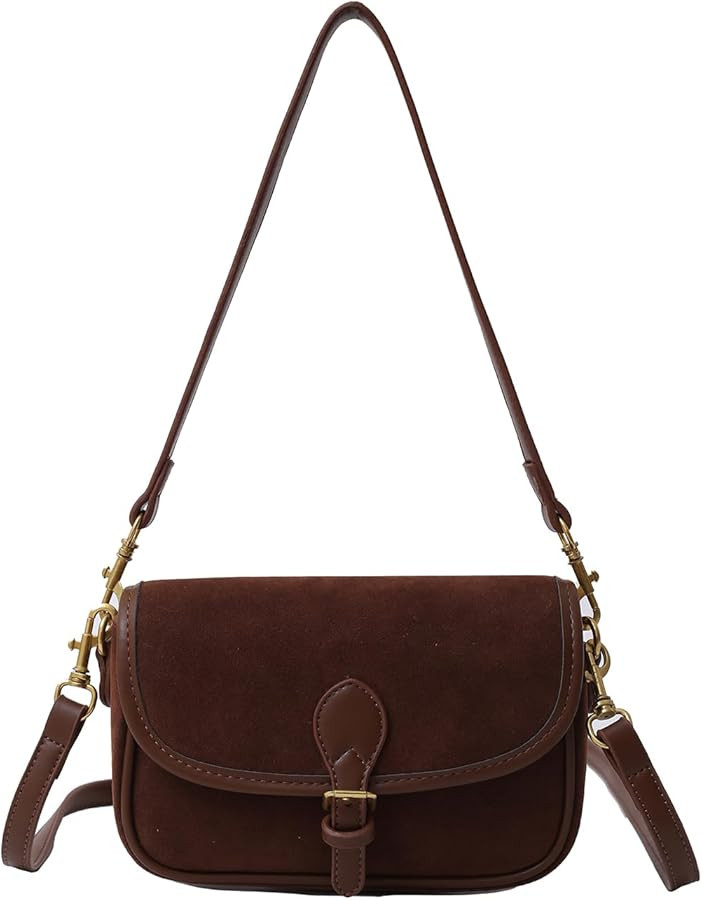 Suede Hobo Crossbody Bags for Women - Small Handbags with Shoulder Strap | Amazon (US)