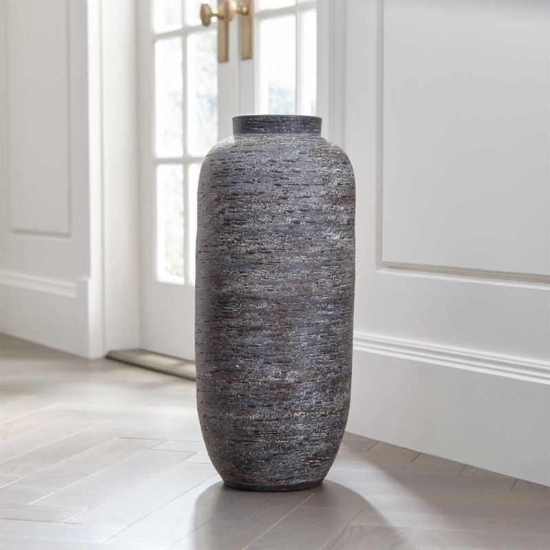 Timber Grey Floor Vase + Reviews | Crate & Barrel | Crate & Barrel