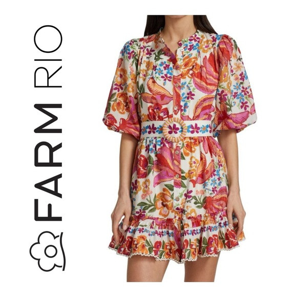 FARM RIO Spring Bananas Minidress Size medium | Poshmark