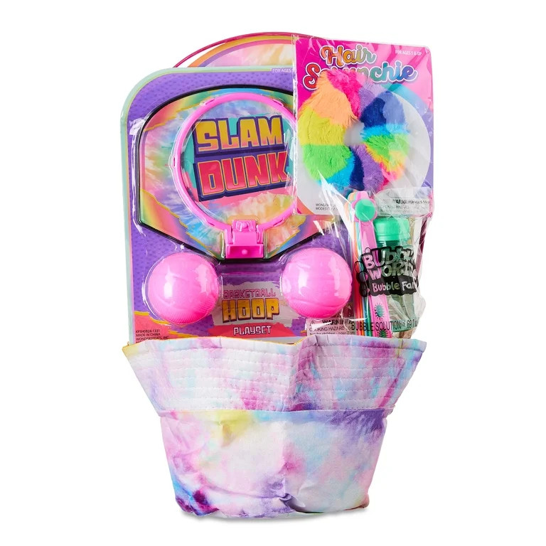 Prefilled Pink Tie Dye Hat Easter Basket Gift Set, by Wondertreats | Walmart (US)