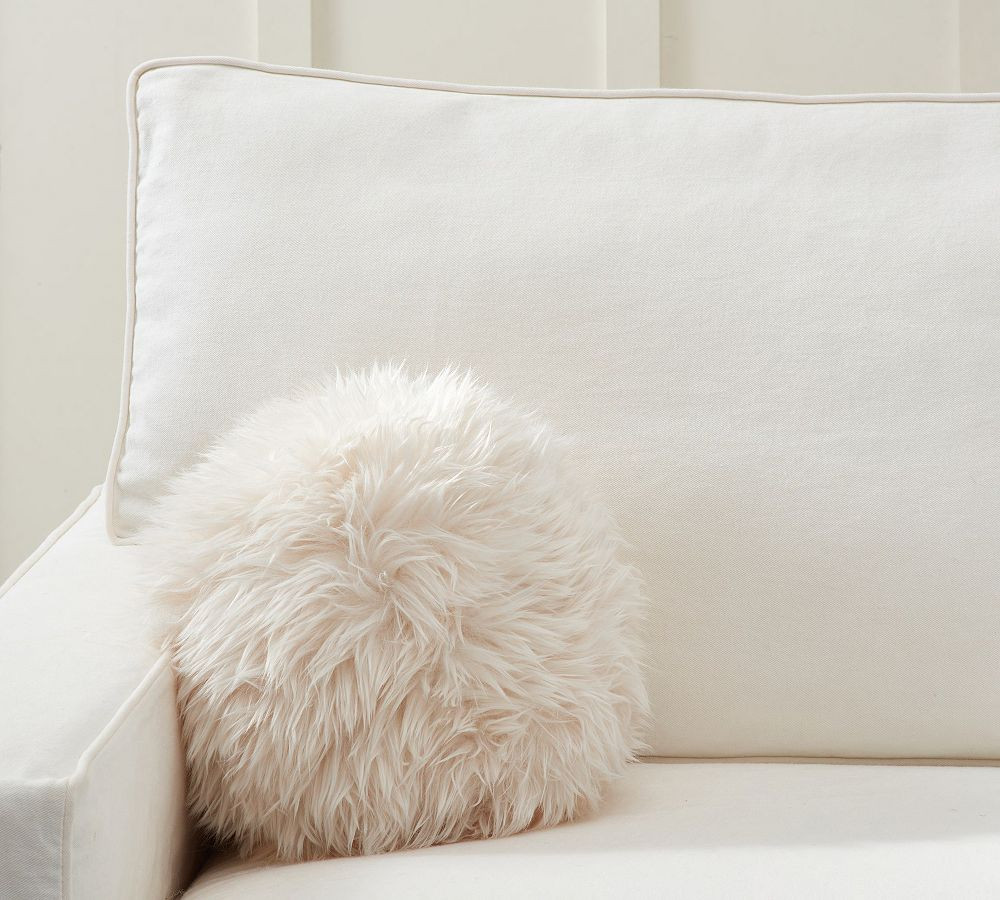 Luxe Faux Fur Sphere Pillow | Pottery Barn (US)