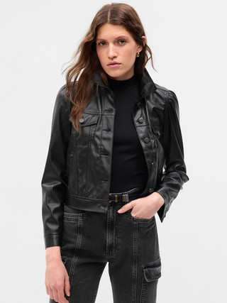 Vegan Leather Puff Sleeve Jacket | Gap (CA)