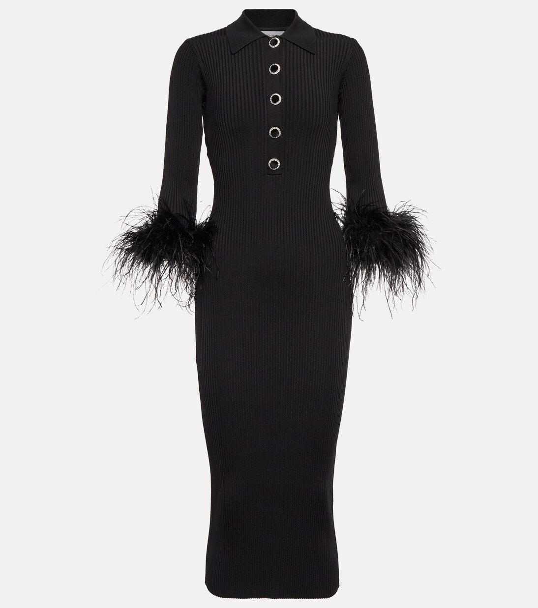 Soraya feather-trimmed knit dress | Mytheresa (US/CA)