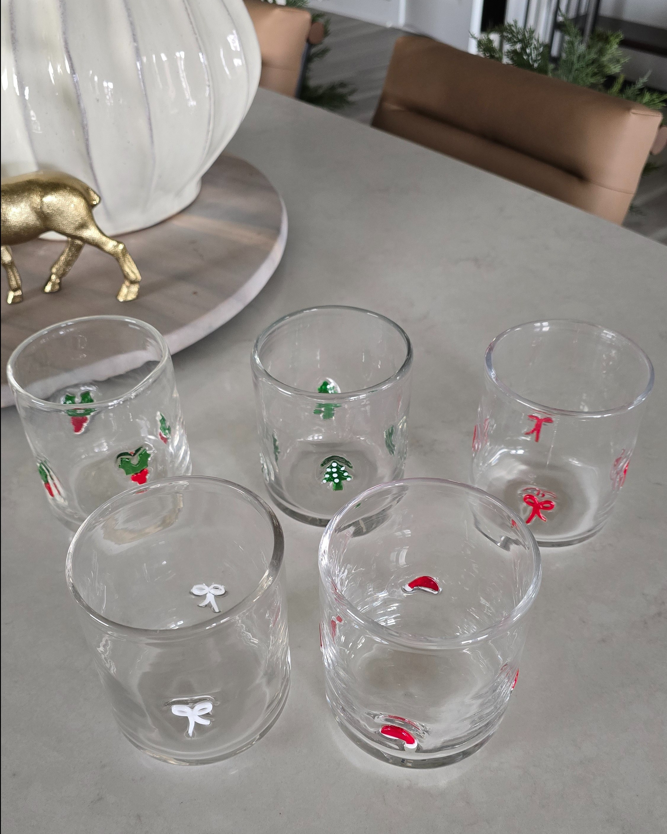 Snagged some of the viral Christmas drinking glasses from Target and I’m obsessed! I grabbed the Santa hat, the bows, and the Christmas trees — and they’re even cuter in person. These always sell out fast, so I’m thrilled to finally have them in my holiday rotation.#TargetHome #HolidayFinds

#LTKHoliday #LTKSeasonal #LTKGiftGuide