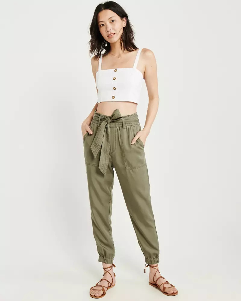 Belted Drapey Joggers | Abercrombie & Fitch US & UK