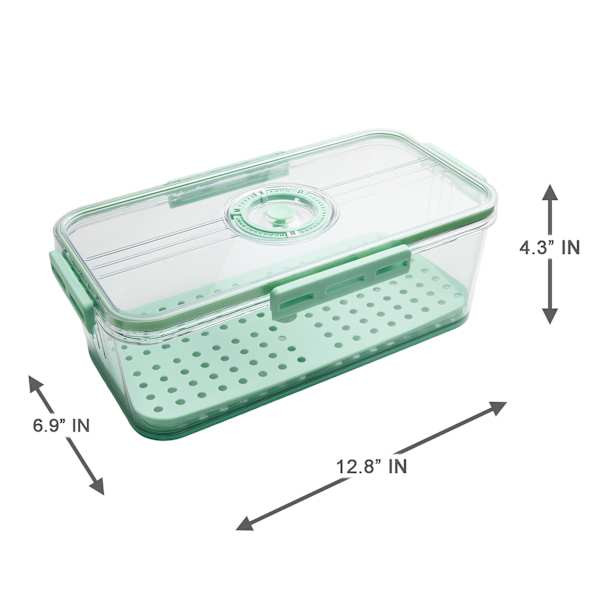 Green Produce Fridge Storage with Date Marker Lid, 3.3l | At Home