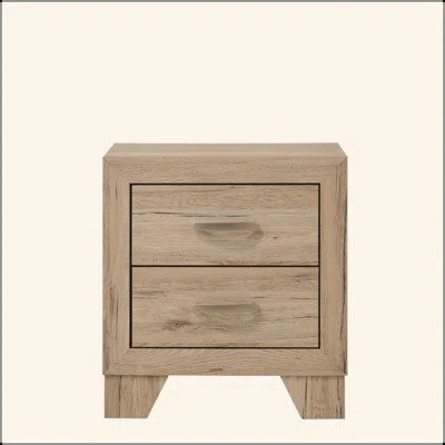 Natural Finish 2-Drawer Contemporary Nightstand Wooden Bedroom Furniture 1Pc | Wayfair North America
