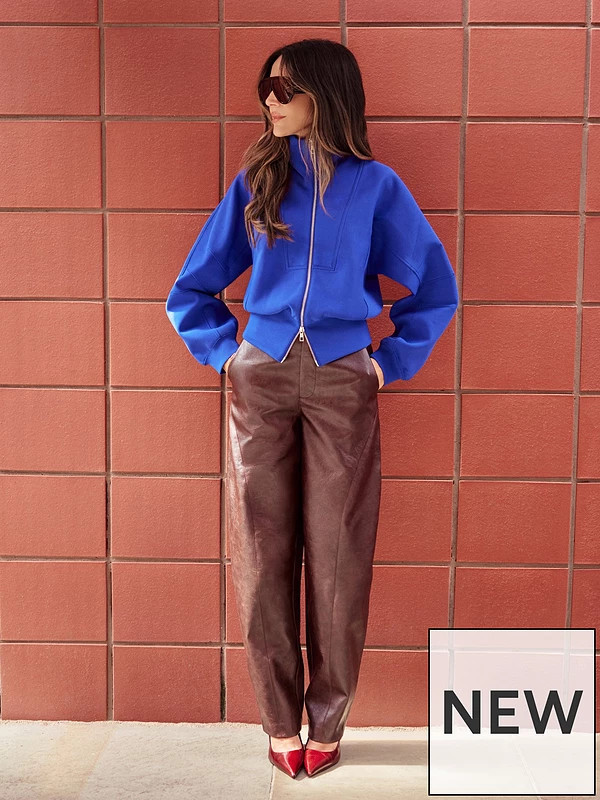 Michelle Keegan Funnel Neck Zip Up Jacket - Colbalt Blue | Very (UK)