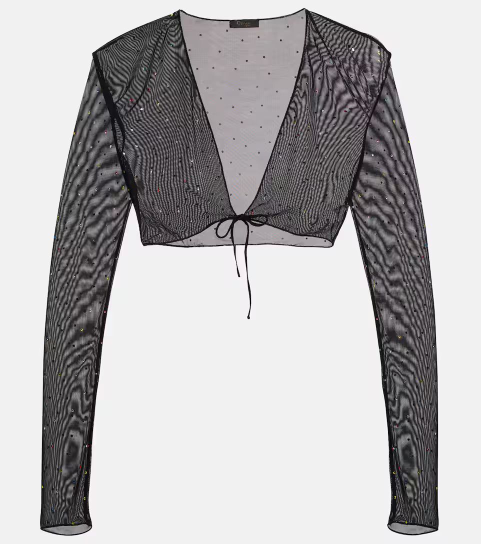 Exclusive to Mytheresa – Gem embellished mesh shrug | Mytheresa (US/CA)