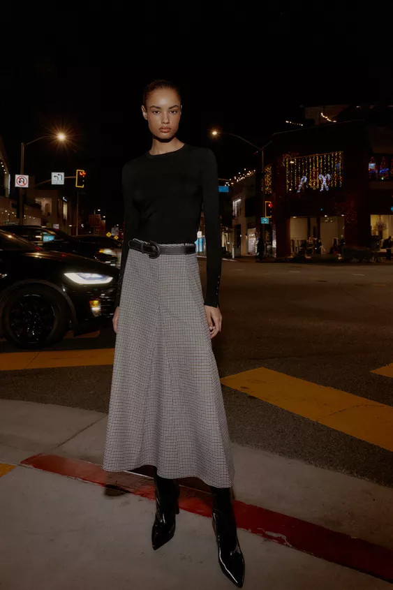 DRAPED PLAID SKIRT ZW COLLECTION | Zara US