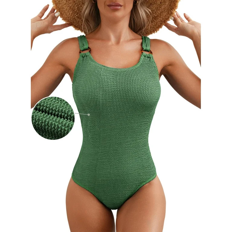 DOKOTOO Womens One Piece Swimsuit Ribbed Slimming Bathing Suit 2025 Flattering High Cut Swimming ... | Walmart (US)