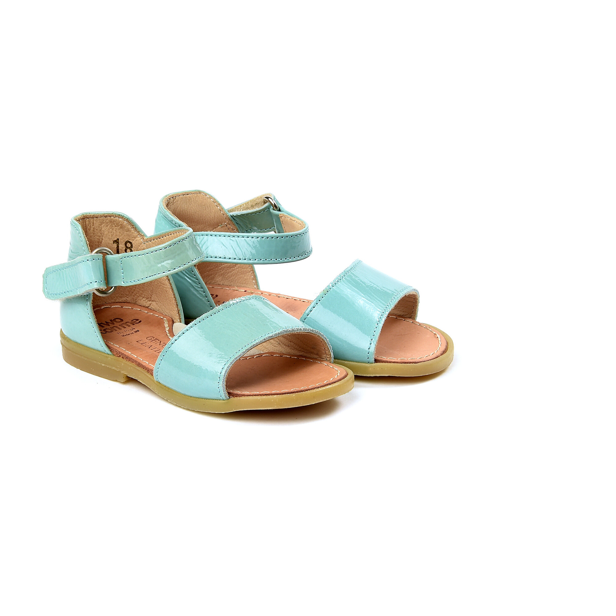 Patent Sandals, Light Blue | Maisonette