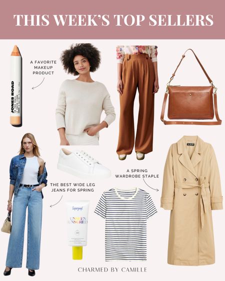 This week’s top sellers 🤍

Jones Road concealer pencil, Jenni Kayne sweater, Sezane trousers, Madewell bag, J.Crew trench coat, Supergoop sunscreen, Madewell wide leg jeans, Sam Edelman sneakers

#LTKSeasonal #LTKshoecrush #LTKfindsunder100