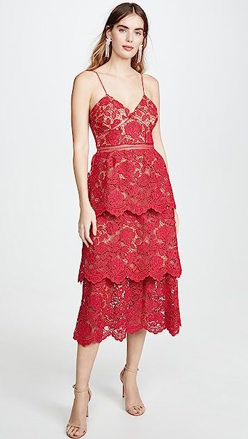 Flower Lace Midi Dress | Shopbop