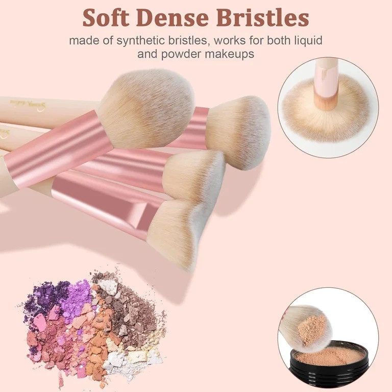 15PCS Makeup Brush Set with 19PCS Beauty Blenders & 1 Brush Cleaner, 1 Storage Wash Bag – Profe... | Walmart (US)