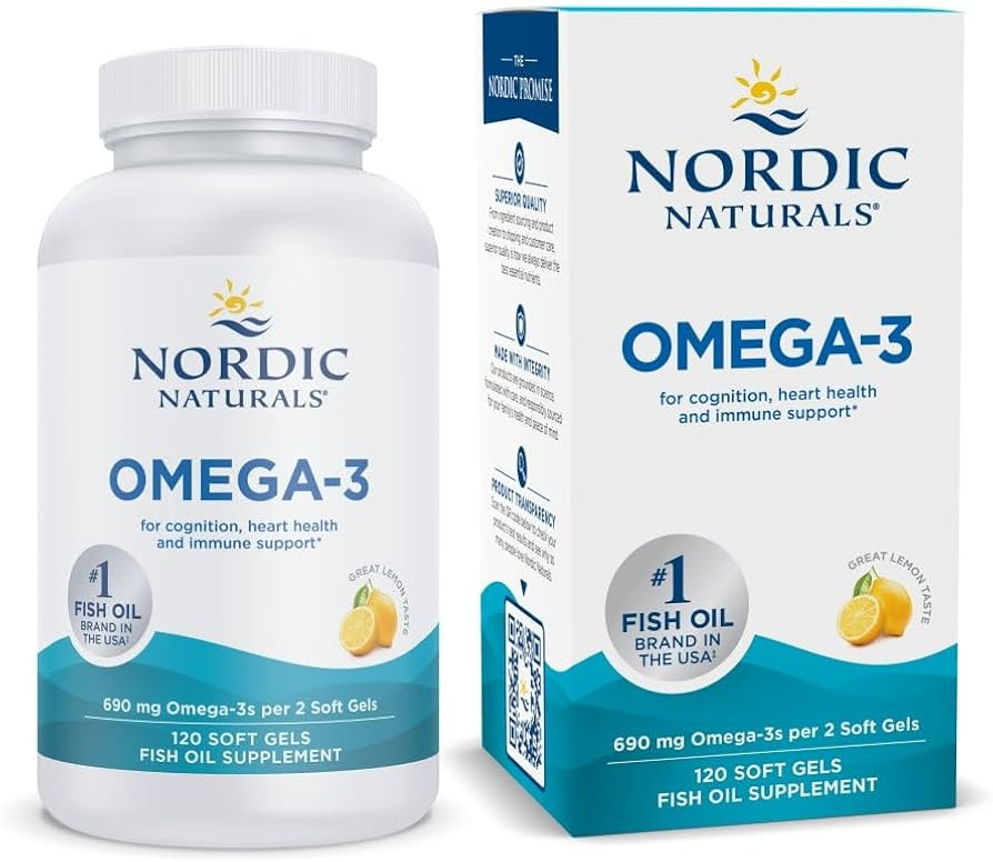 Nordic Naturals Omega-3, Lemon Flavor - 120 Soft Gels - 690 mg Omega-3 - Fish Oil - EPA & DHA - I... | Amazon (US)