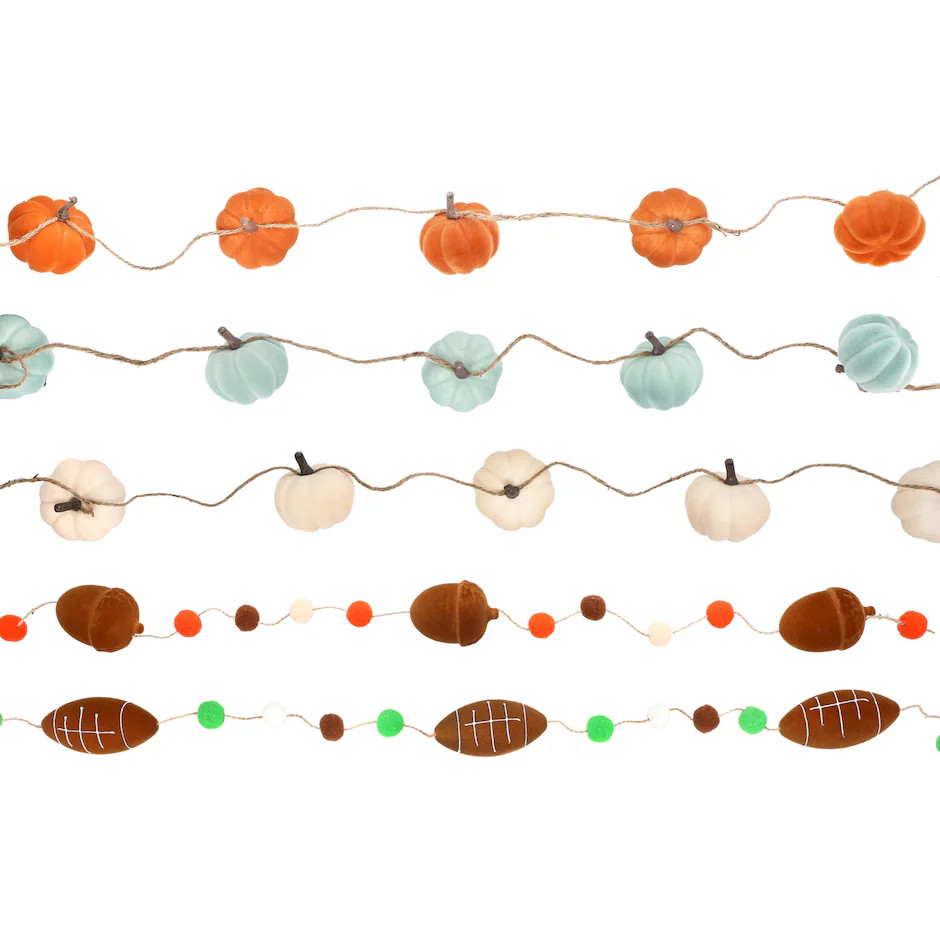 Seasonal Collection 6-Feet Harvest-themed Flock Garland, Assorted Designs, 1-ct. | DollarTree
