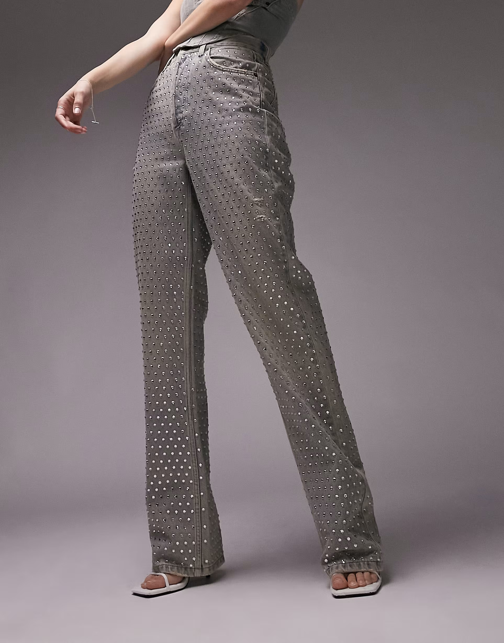 Topshop embellished Kort jeans in dirty bleach | ASOS (Global)