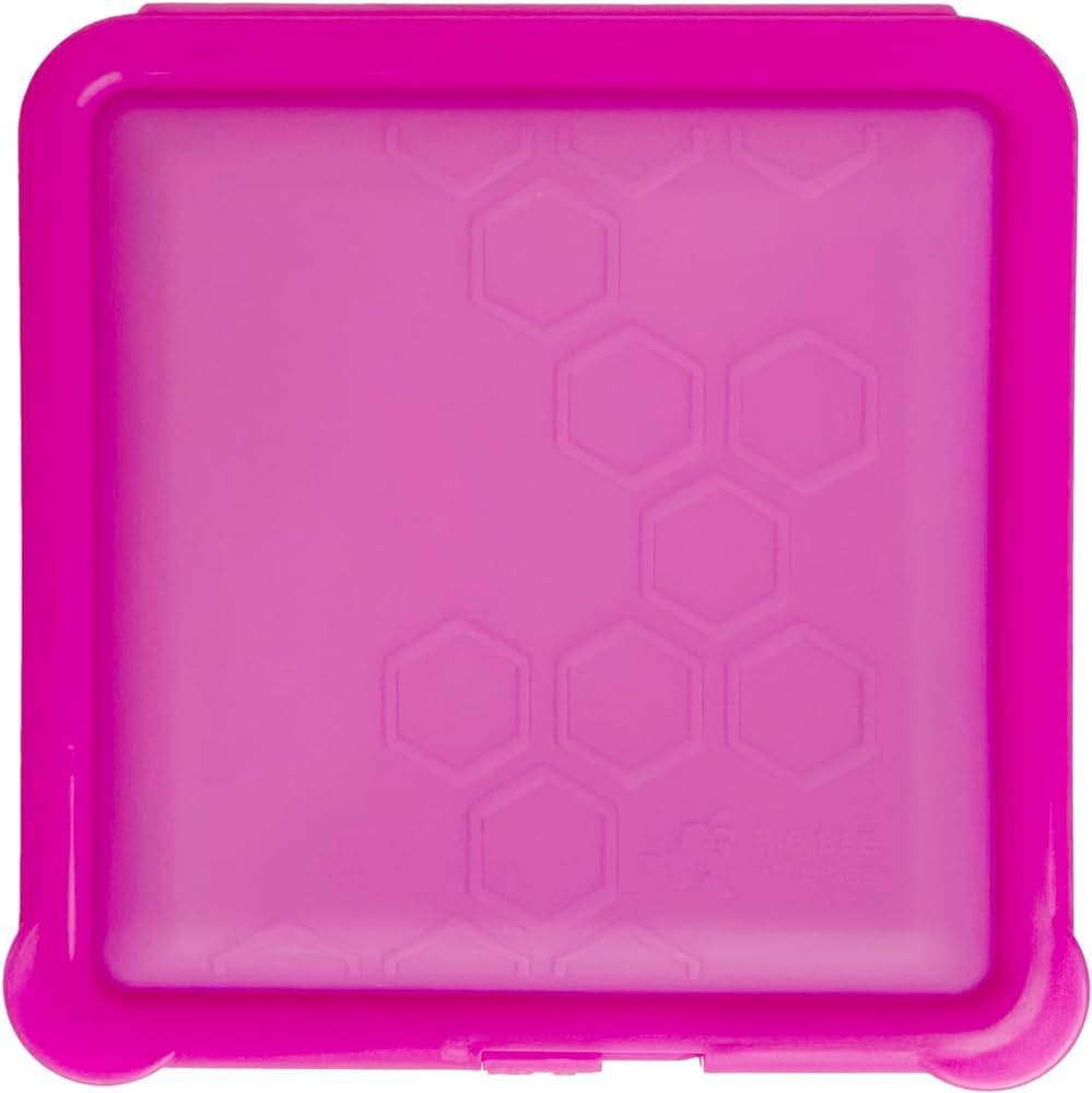 Big Bee, Little Bee - SoftShell Reusable Silicone Food Storage Container with Lid, Easy to Clean, Lays Flat, Snaps Closed, Microwave, Freezer & Dishwasher Safe, As Seen on Shark Tank (Raspberry) | Amazon (US)