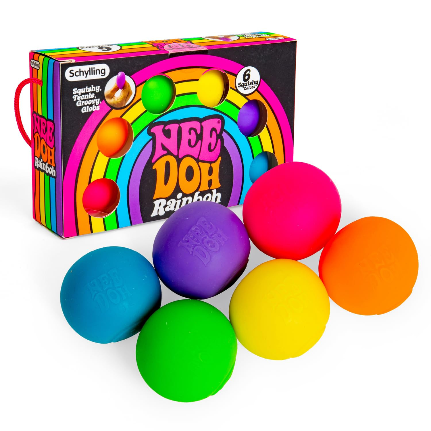Schylling NeeDoh Rainboh Teenie - Sensory Squeeze Toy - Contains 6 Mini Groovy Globs - 1.5" Wide ... | Amazon (US)
