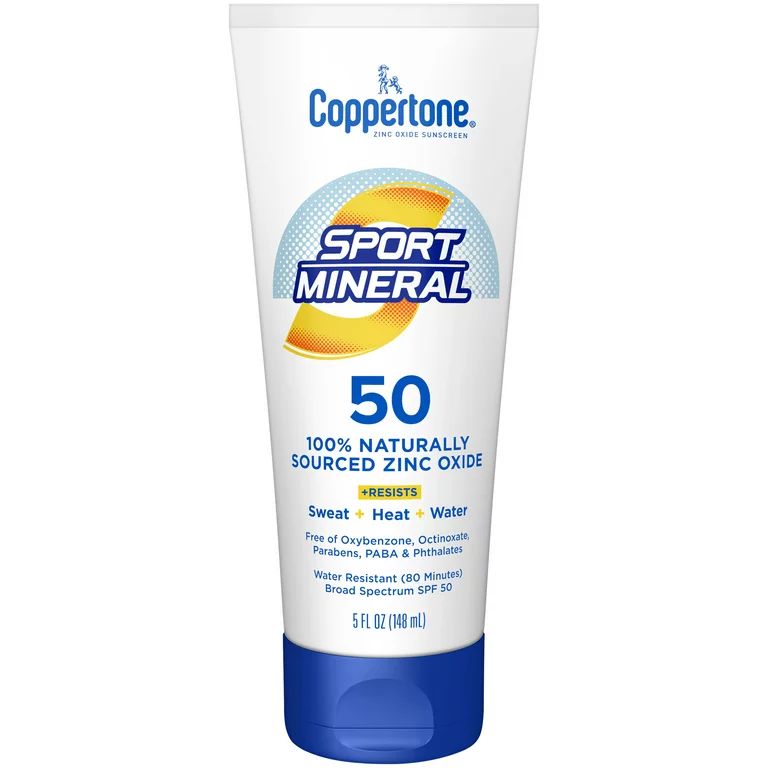 Coppertone Sport Mineral Sunscreen SPF 50 Lotion | Zinc Oxide | UVA UVB Protection |  5 fl. oz. -... | Walmart (US)