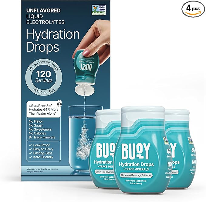 Buoy Electrolyte Drops | 120 Servings | No Sugar, No Sweeteners | 87+ Trace Minerals, Vitamins & ... | Amazon (US)