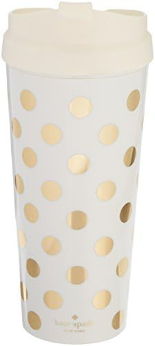 Kate Spade New York Women's Insulated Thermal Travel Mug Tumbler, 16 Ounces, Gold Dot | Amazon (US)