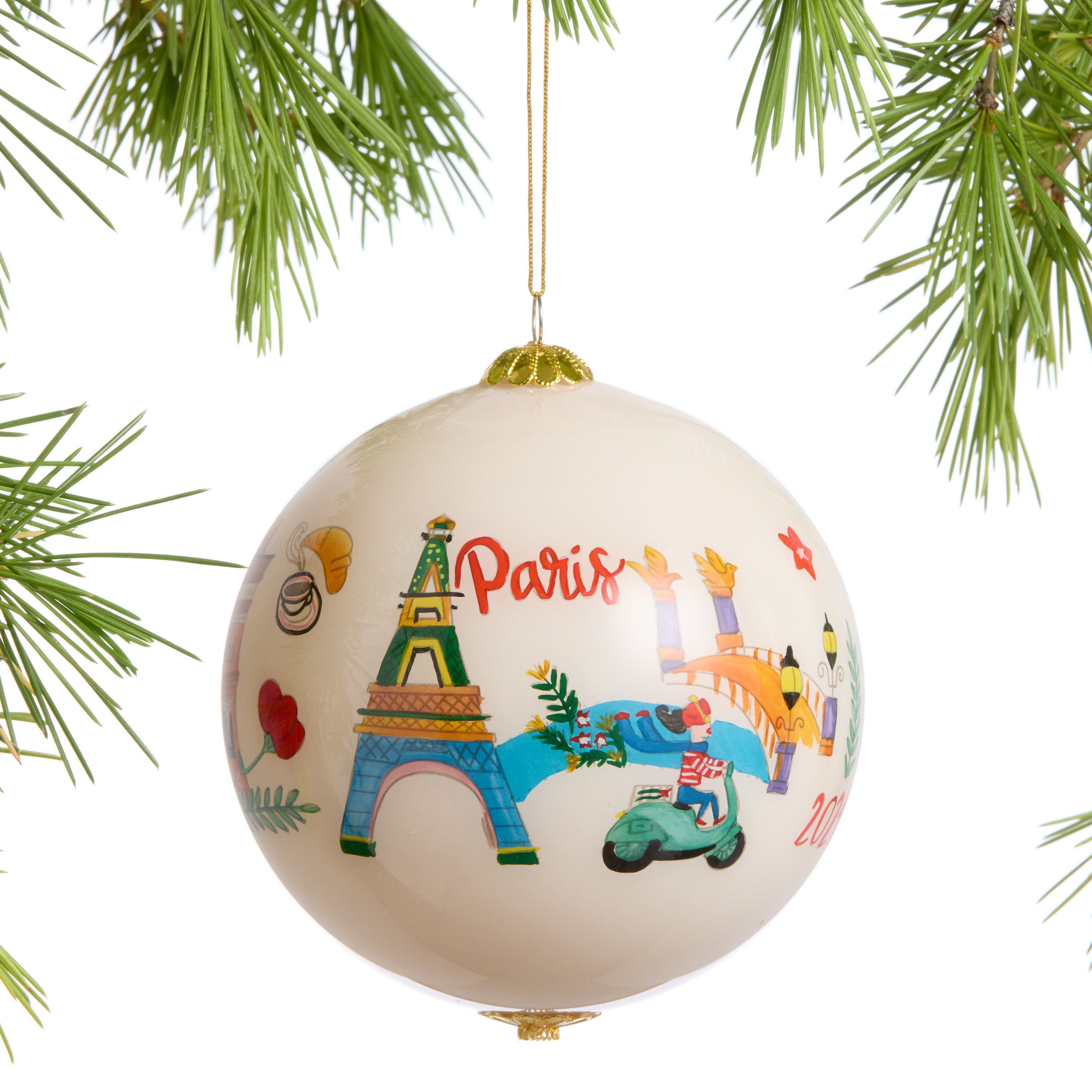 Li Bien Paris Global 2024 Glass Ball Ornament | World Market
