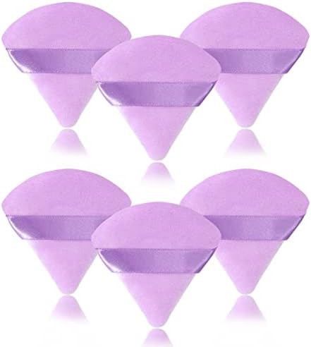 6 Pieces Powder Puff Face Makeup Puffs ,Triangle Wedge Shape Soft Velour Powders Puffs for Loose ... | Amazon (US)