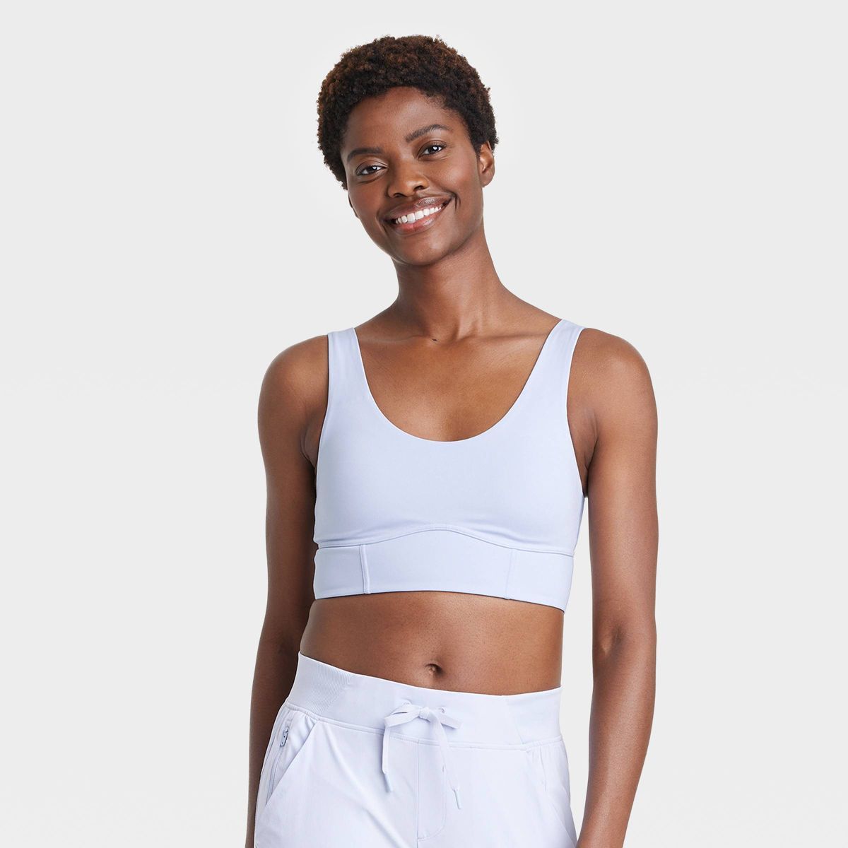 Women's Light Support Brushed Sculpt Bold Stitch Sports Bra - All In Motion™ | Target