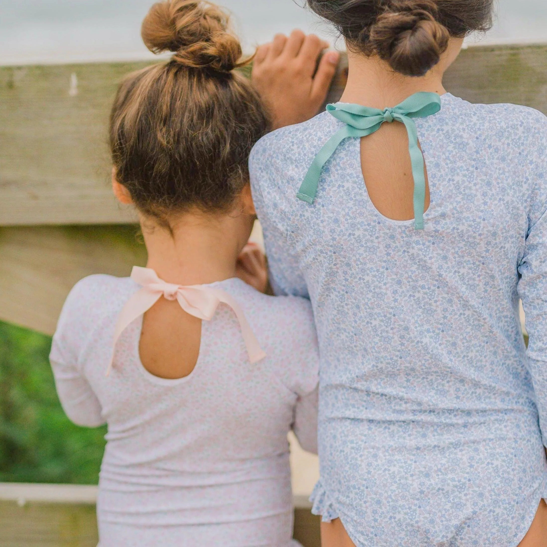 girls antique floral rashguard one piece | minnow