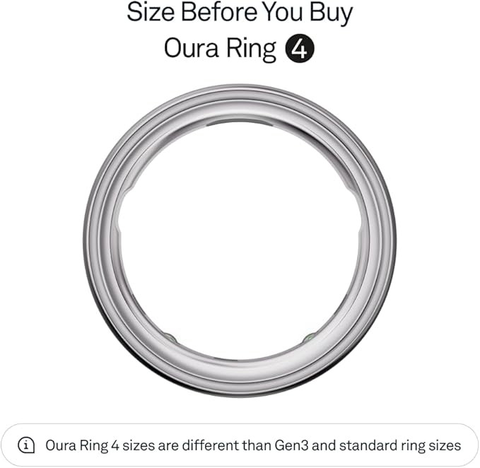 Oura Ring 4 - Silver - Size 8 - Size Before You Buy | Amazon (US)