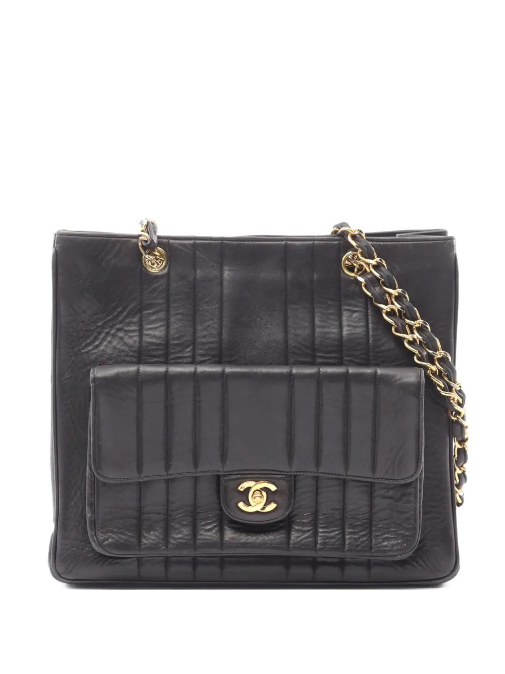 CHANEL Pre-Owned 1996-1997 Mademoiselle chain shoulder bag - Black | Farfetch Global
