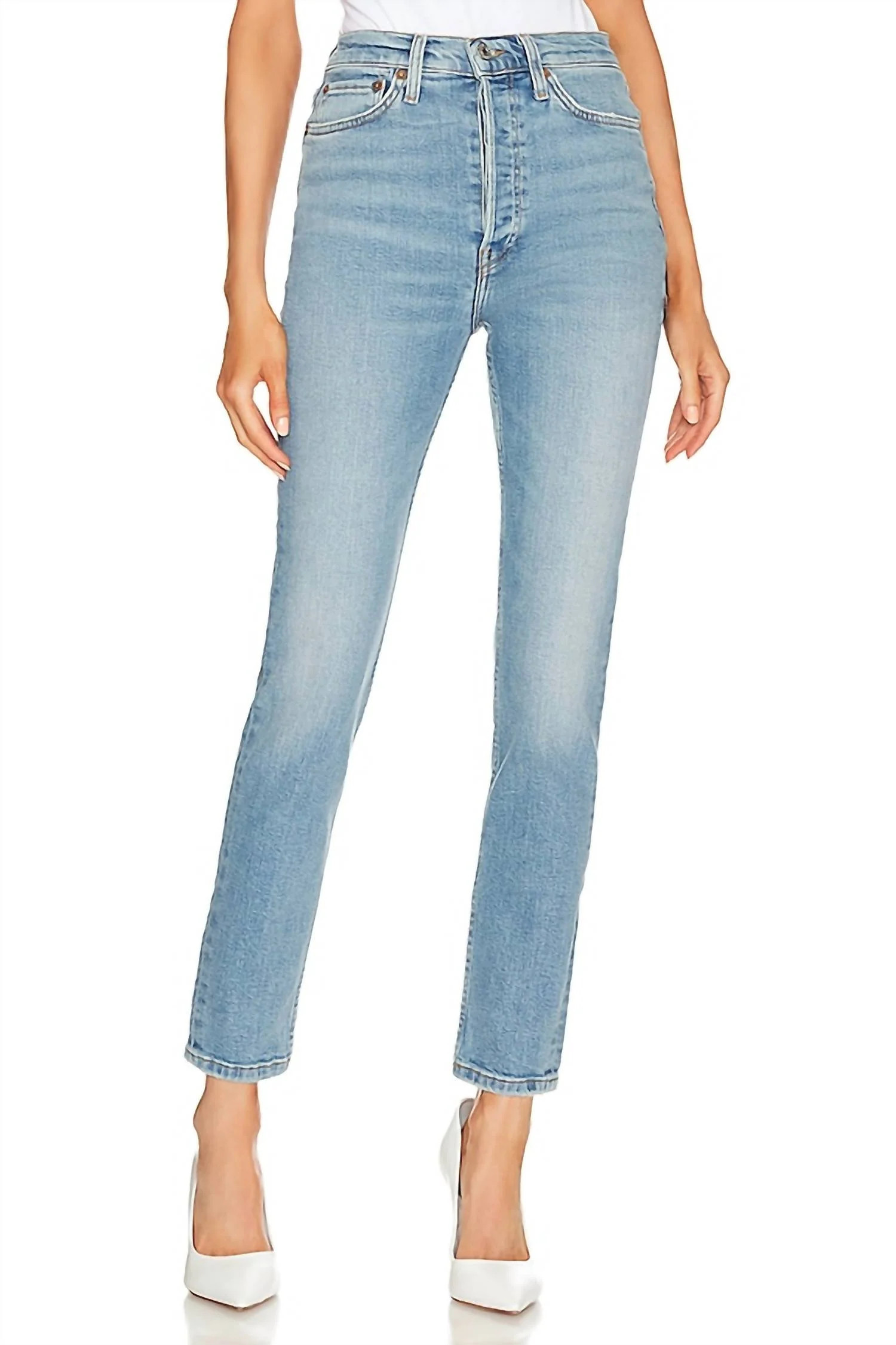 90's Ultra High Rise Skinny Jean In Dawn | Shop Simon