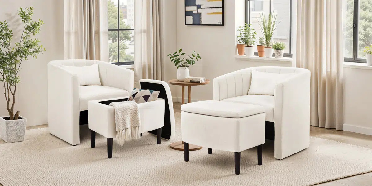 Lane Accent Barrel Chair With Storage Ottoman | Wayfair North America